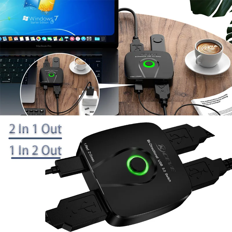 

2 в 1 выход/1 в 2 Выход Многофункциональный Plug and Play usb-хаб USB3.0 Swtich интернет-сплиттер 2 шт. share 1 принтер двунаправленный