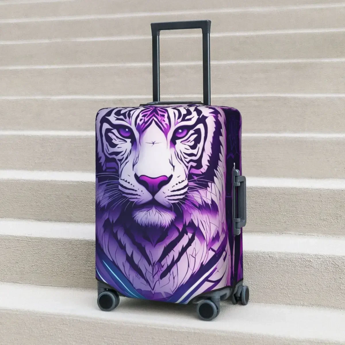 

Neon Tiger Suitcase Cover Animal Pattern Wild Travel Protector Vacation Practical Luggage Accesories