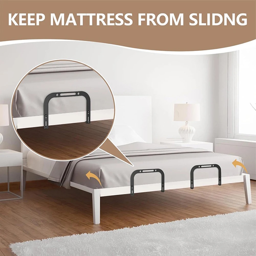 2 Pcs Mattress Slip Stopper Anti-Slip Mattress Gaskets Wide Applicability  Adjustable Mattress Slide Stopper for Metal Bed Frames