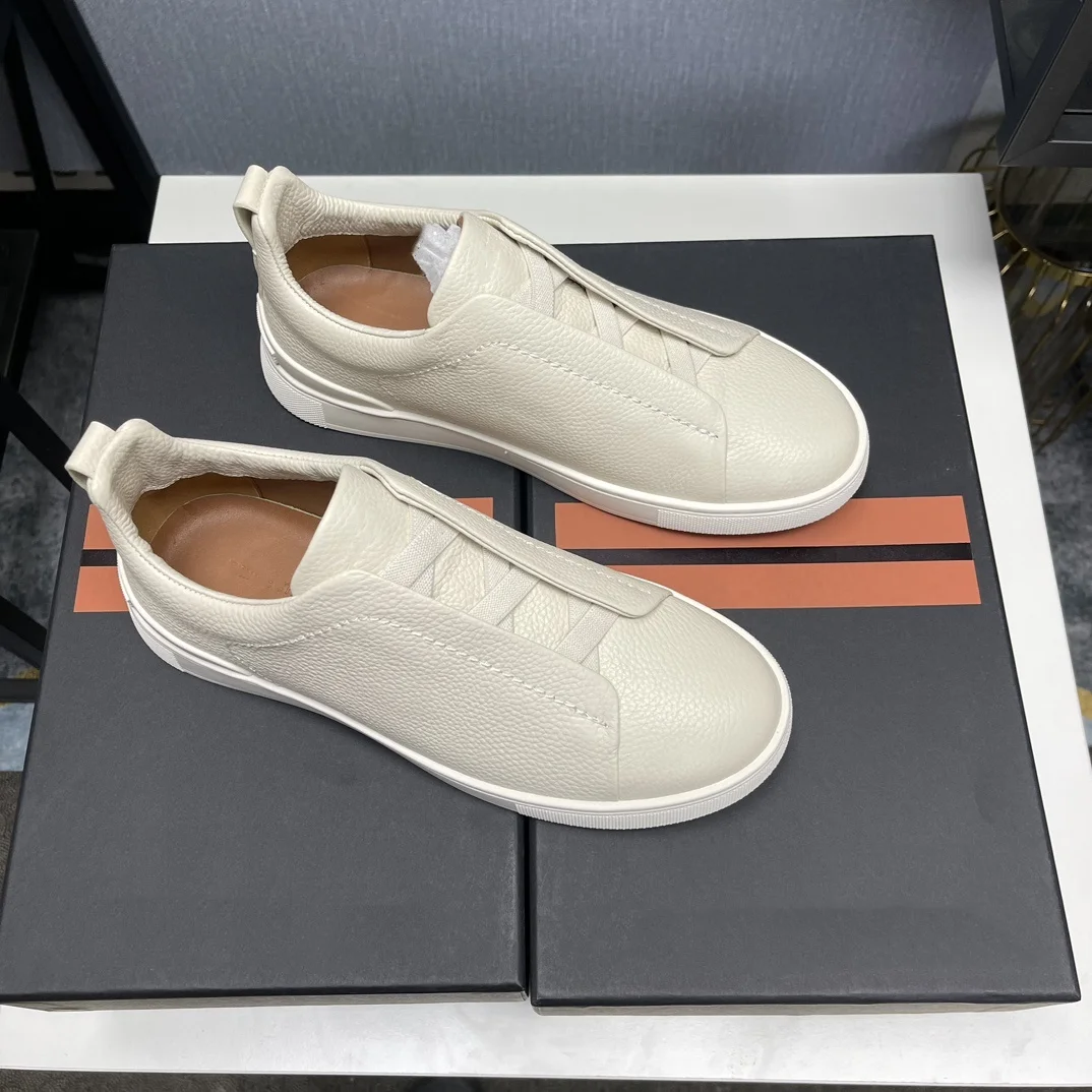 2024 New Casual Trend High Quality Leather Anti slip Shoes, Simple and Versatile Korean Soft Sole Breathable Single Shoes