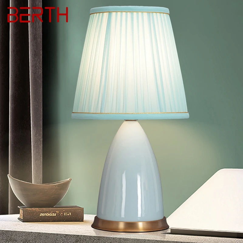 

BERTH Ceramics Table Lamp LED Modern Creative Dimmable Desk Lights Decor For Home Living Room Bedroom Bedside