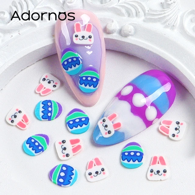 Summer Polymer Clay Slices Nail Art Decoration Easter Eggs Carrot Bunny  Soft Clay Slices Nail Charms Gel Polish Nail Accessories - AliExpress