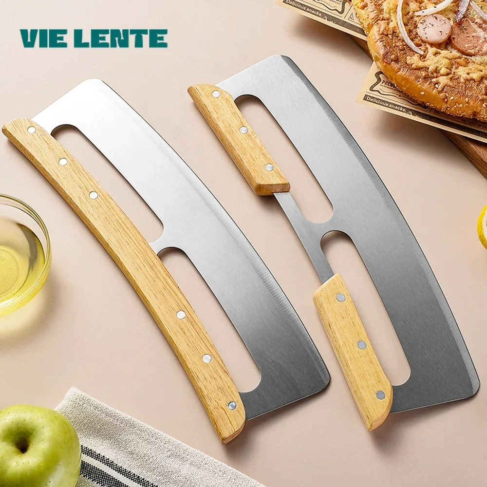 Pizza Cutter 14 Inch Curved Blade Stainless Steel Baking Tool