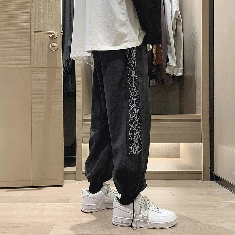 Spring Summer Fahsion Brand Hip Hop Man Drawstring Sport Ankle Straight Trousers BLoose Sweatpants Men Casual Pants Men's Pants
