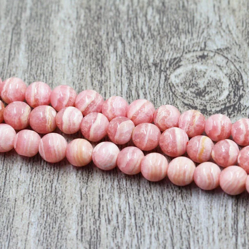 Top Grade Natural Rhodochrosite Round Bead 3/4/5/6MM Argentina Raw Ore Rhodonite Stone Noble Pink Dialogite Gems For DIY Jewelry