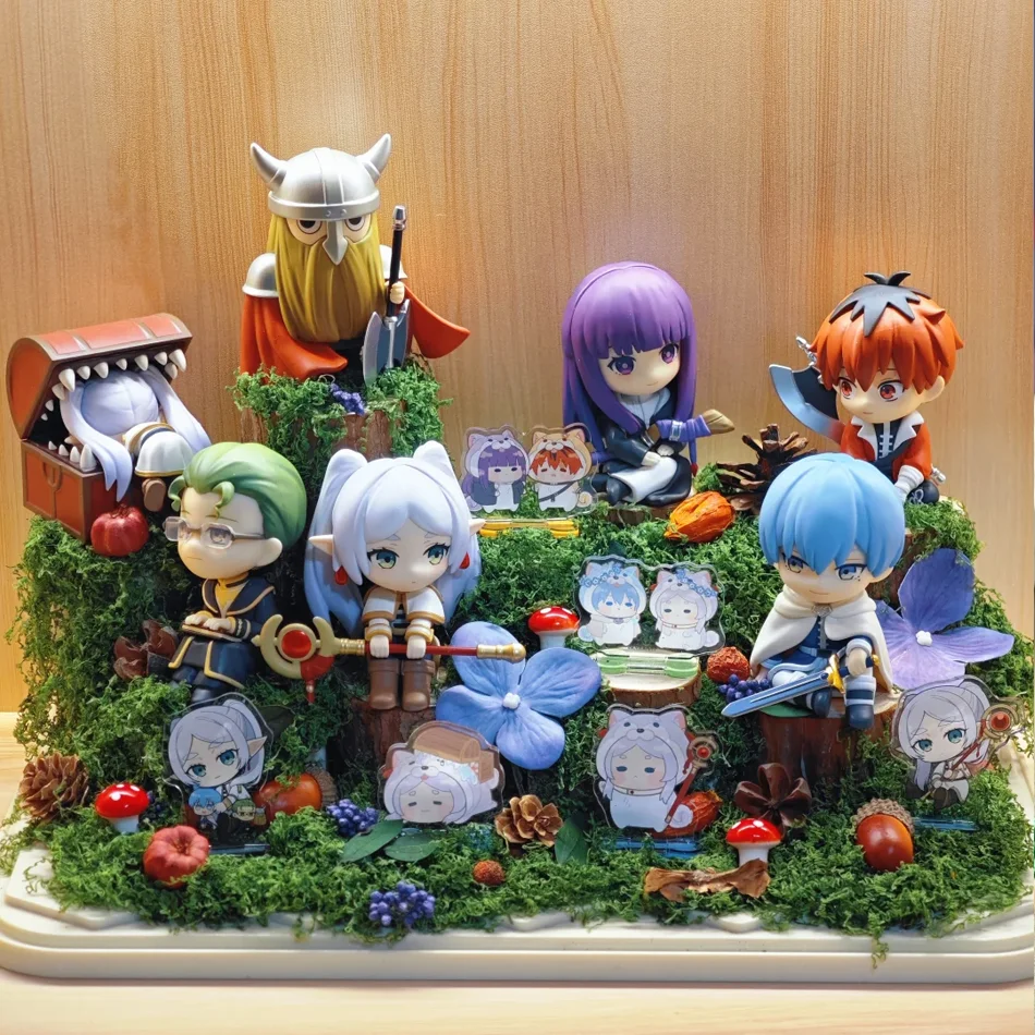 Neue 6-teilige Frieren: Beyond Journey's End 7cm Anime-Figuren Frieren Himmel Actionfigur Geschenk für Jungen Sammlermodell Puppen Spielzeug