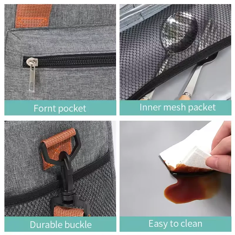Large Capacity Double Layers Tote Cooler Lunch Bags Thermal Insulation Picnic Bags Waterproof Lunch Box with Shoulder Strap lunch cooler bag cooler bag lunch bag electric lunch box