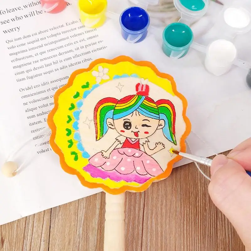 Wooden Rattle Toys Flower Shape DI Y Rattle Drum Boys & Girls Creative Percussion Instrument Portable Drum Toy For Kindergarten musical percussion instruments