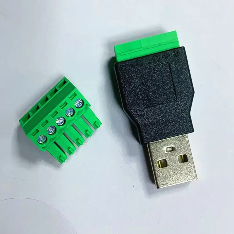 1pcs USB 2.0 Type A Male/Female to 5 Pin Screw Connector USB Jack with Shield USB2.0 to Screw Terminal Plug