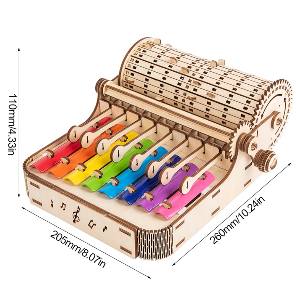 

Wooden Hand-crank Piano Children Early Education Enlightenment Percussion Toy Piano Small Xylophone Percussion Eight-tone Piano
