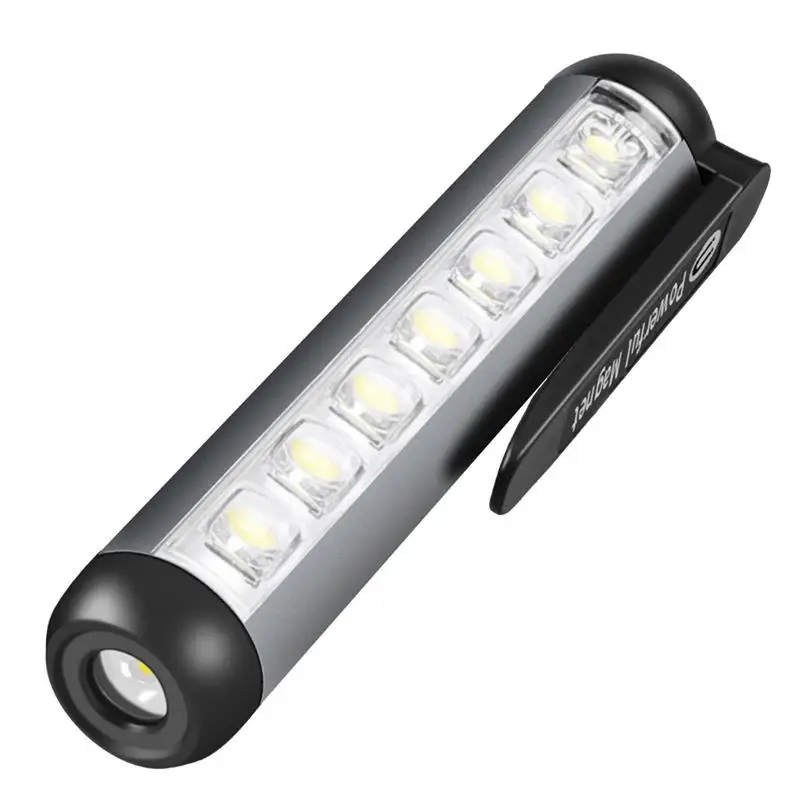 

LED Work Light Rechargeable Pen Pocket Light For Fishing With Magnetic Base And Clip Multi-Function Working Light For Reading