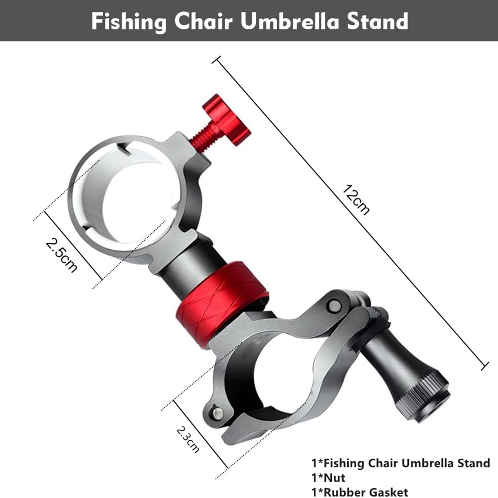 Description Picture 4 of itemFishing Chair Umbrella Holder 360-degree Rotatable Aluminum Alloy Clamp Bracket Umbrella Mount Clip For Fish Chair