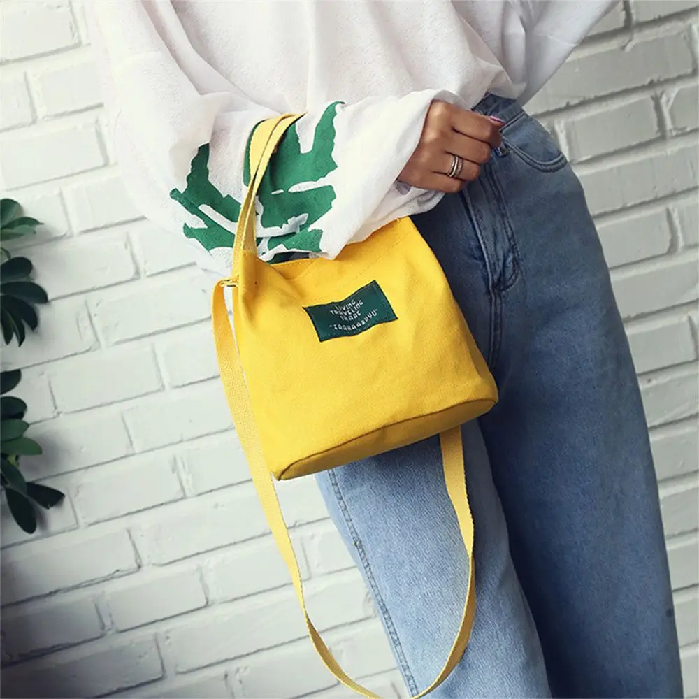 Women Shoulder Bags Letter Handbags Casual Buckle Tote Canvas Crossbody Bag Cute Shopping Bag For Ladies - 4