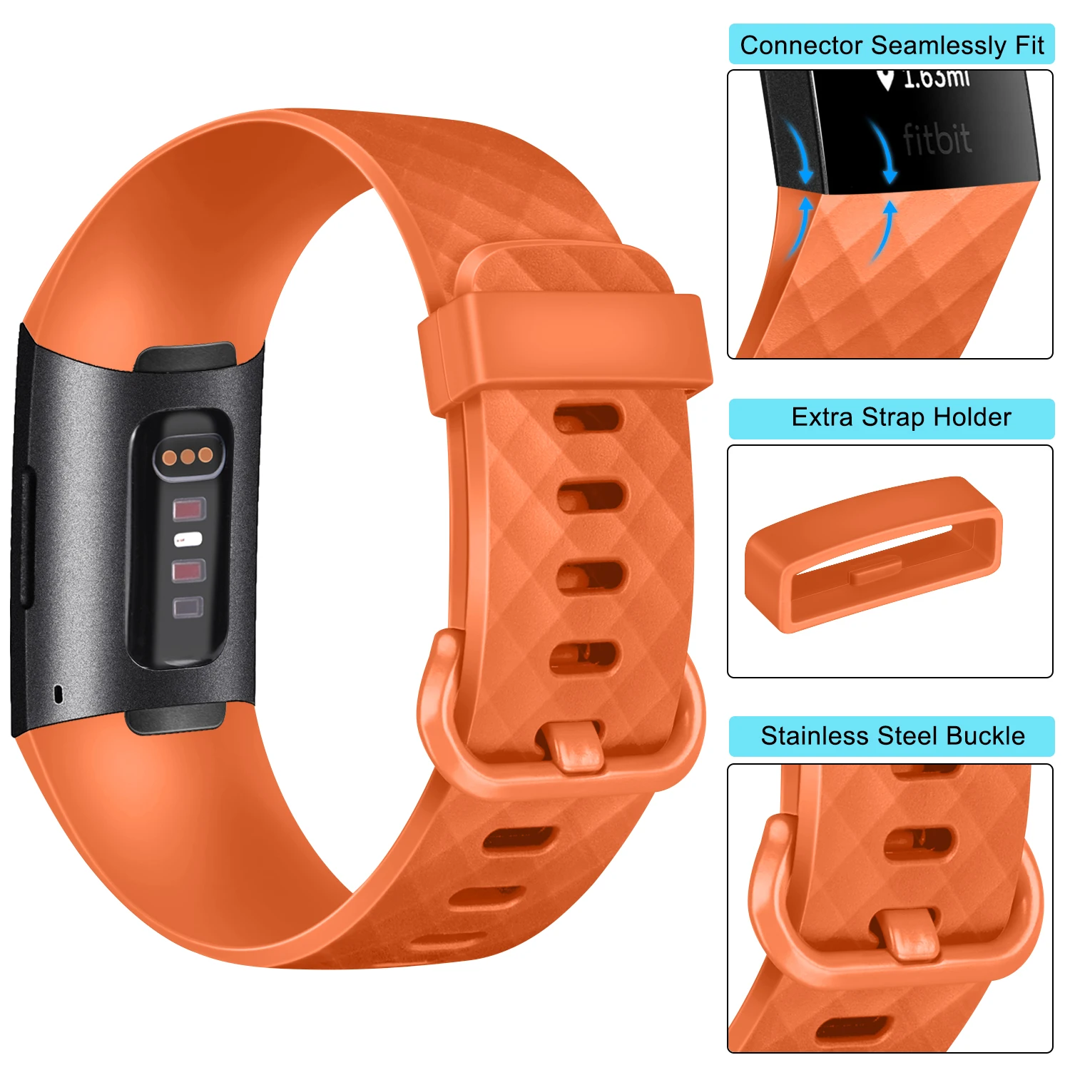 Premium TPU Replacement Strap for Fitbit Charge Smartwatch - Durable and Stylish Band Bracelet