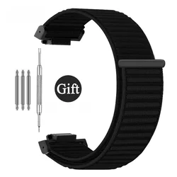 Deluxe QuickFit Nylon Sport Watch Strap - High - Quality Men's Replacement Wristband - 22mm (Black)