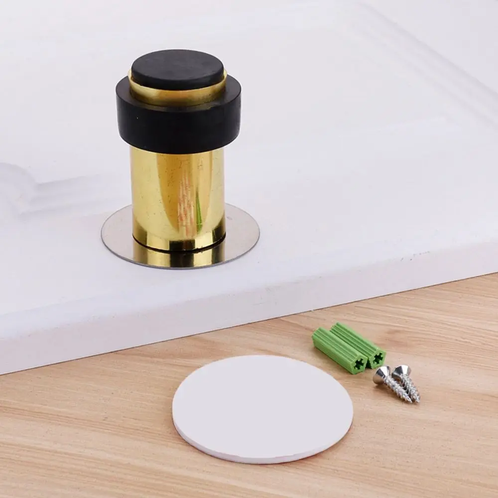 Stainless Steel Rubber Door Stopper 46mm/60mm Anti Collision Floor Holder Wall Protector Door Rear Doorstop Hardware door stopper silicone door stopper magnetic door stopper door stopper bumpers