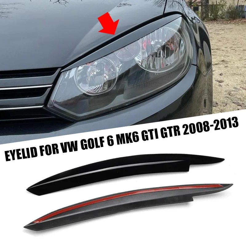 VW 골프 6 MK6 GTI GTR 2008-2013 자동차 액세서리 블랙 헤드 라이..