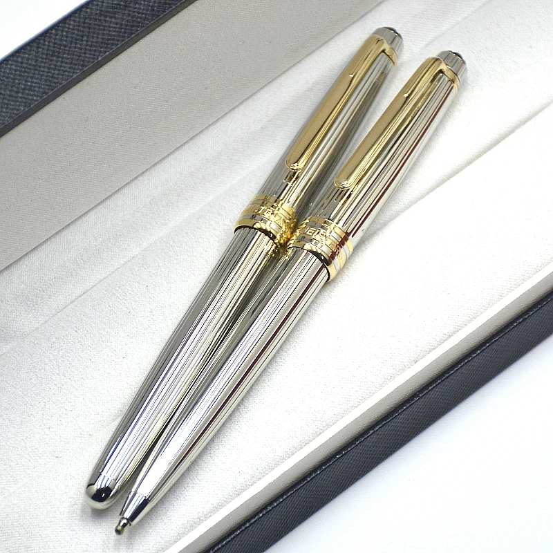 

High Quality Msk-163 Metal Stripe Rollerball Pen Luxury MB Ballpoint Pen Office School Writing Ink Fountain Pens IWL666858