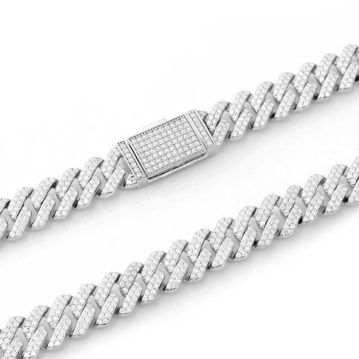 provence cuban link chain necklace 925 silver for men punk def/vs lab diamond chain necklace hip hop personalized custom Provence Cuban link chain Necklace 925 Silver for Men punk DEF/VS lab diamond chain Necklace hip hop personalized Custom 2