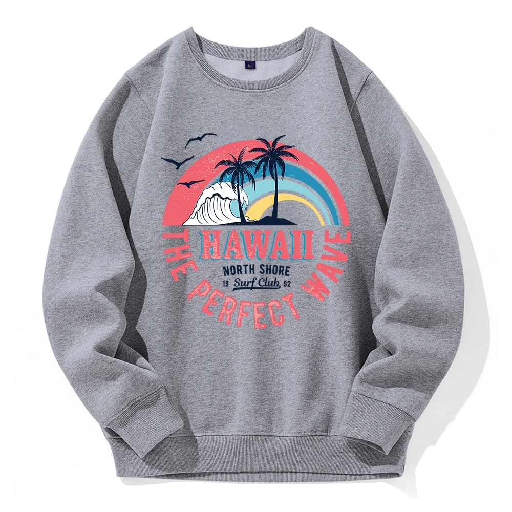 

Hawaii The Perfect Wave Man Hooded Fashion Sports Loose Sweatshirt Casual Basic O-Neck Hoodies Original Classic Oversized Hoody