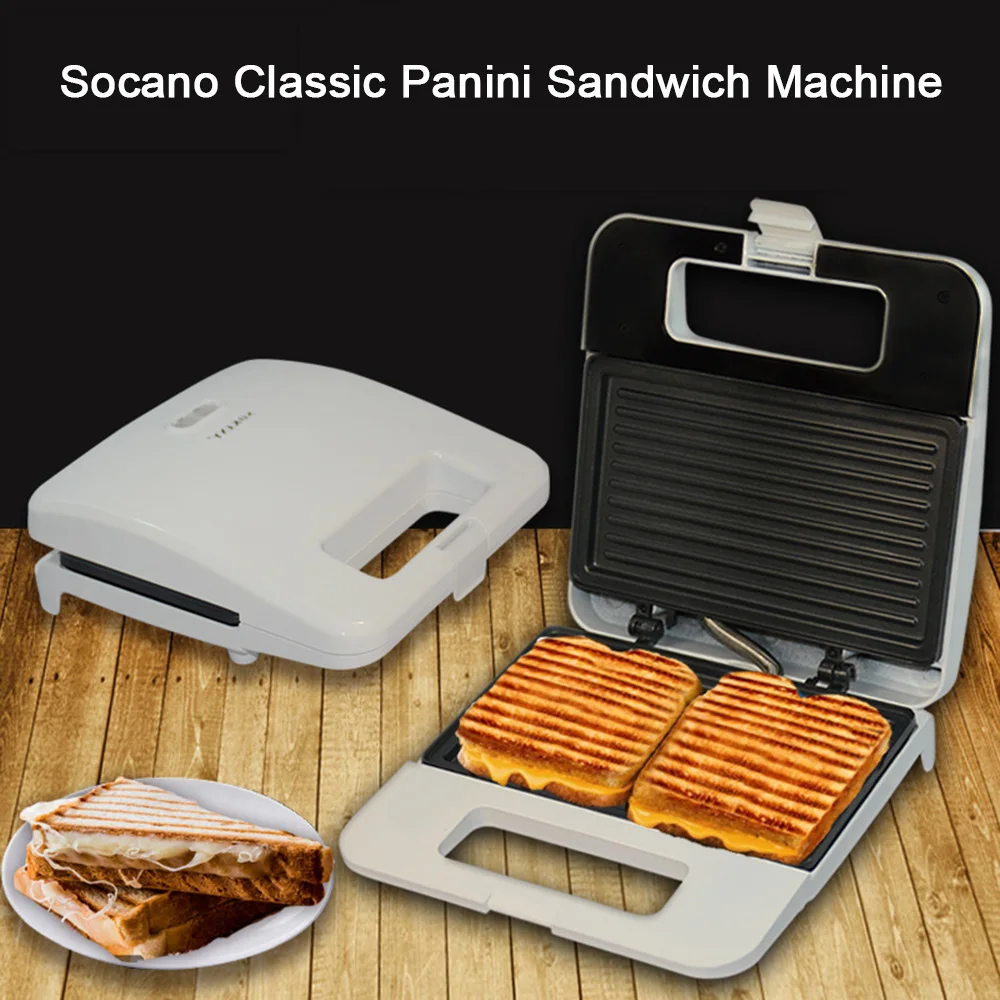 

Электрическая мини-сэндвич-машина, антипригарные тарелки, тостер Panini, выпечка, многофункциональная машина для быстрого приготовления вафель на завтрак, бытовая техника