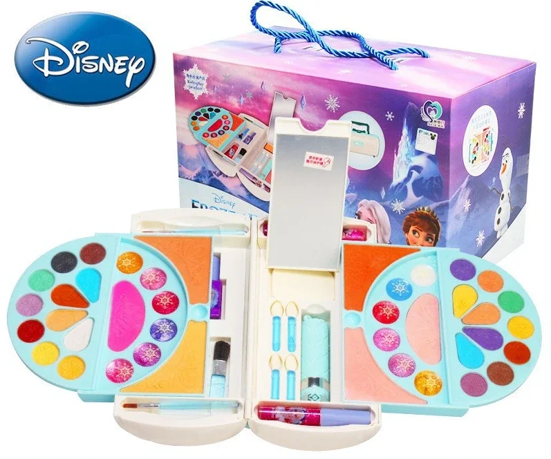 Disney girls Princess frozen elsa anna real suitcase  case Makeup set with original box  Cartoon  Beauty Fashion Pretend Toys 6