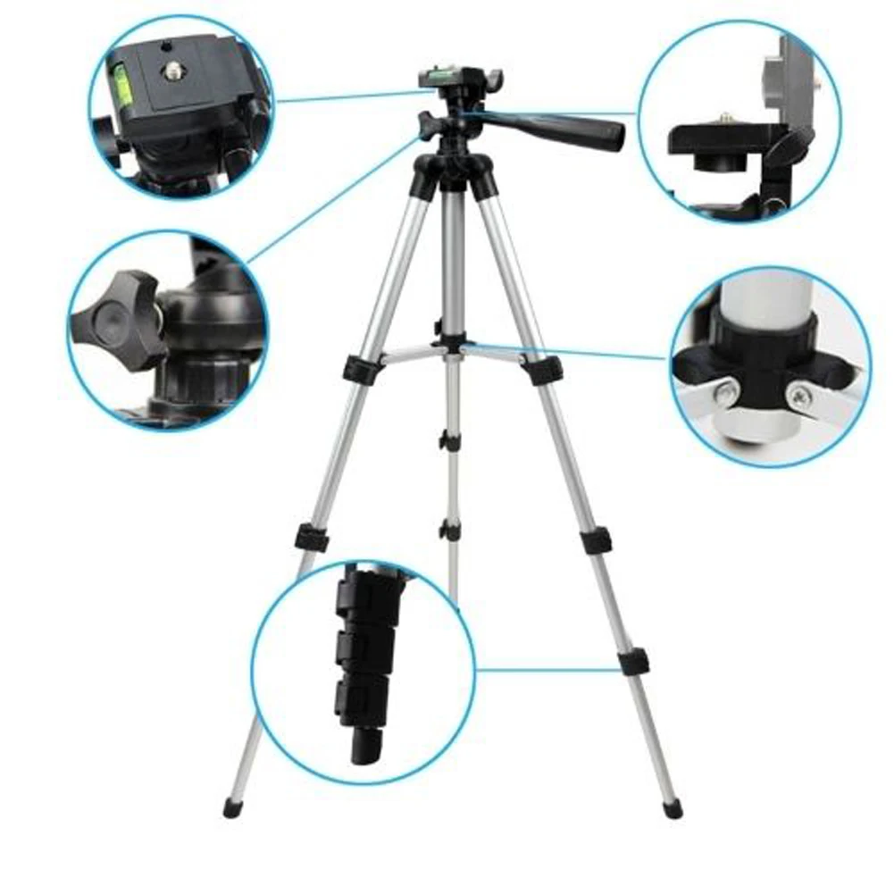 Treppiede da viaggio per telefono in alluminio alto 55 "supporto da 140 cm con piastre rapide per montaggio a testa panoramica per fotocamera digitale Canon Nikon DSLR SLR - immagine 4