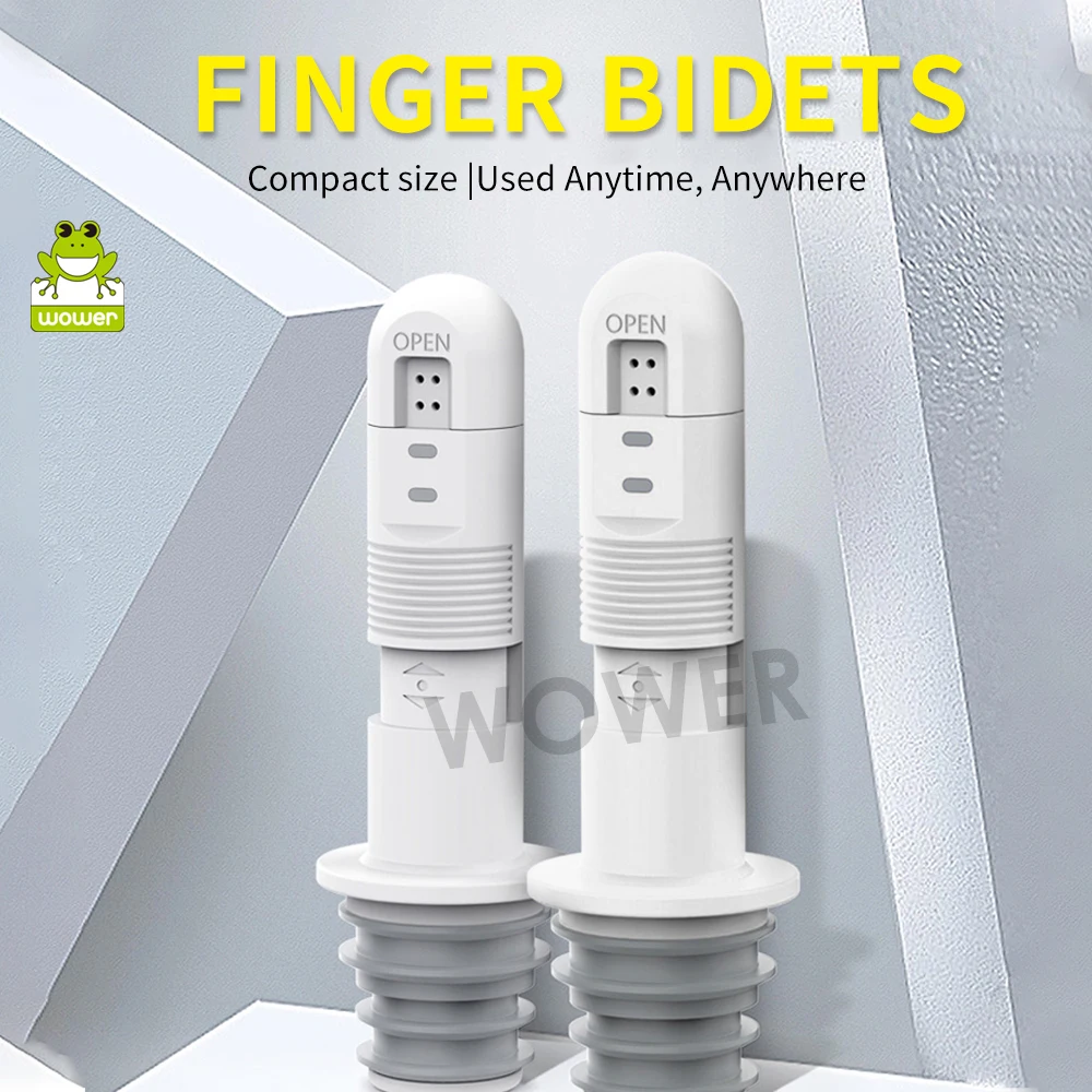 WOWER 2Pcs Portable Finger Bidets for Personal Cleaning Hygiene Care 8 Holes Control Water Volume Travel Shattaf Sprayer 2
