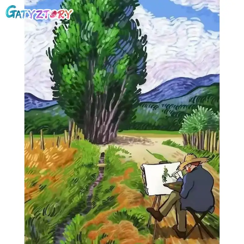 

GATYZTORY Pictures By Number Field Kits Home Decor Painting By Numbers Scenery Drawing On Canvas HandPainted Art DIY Gift