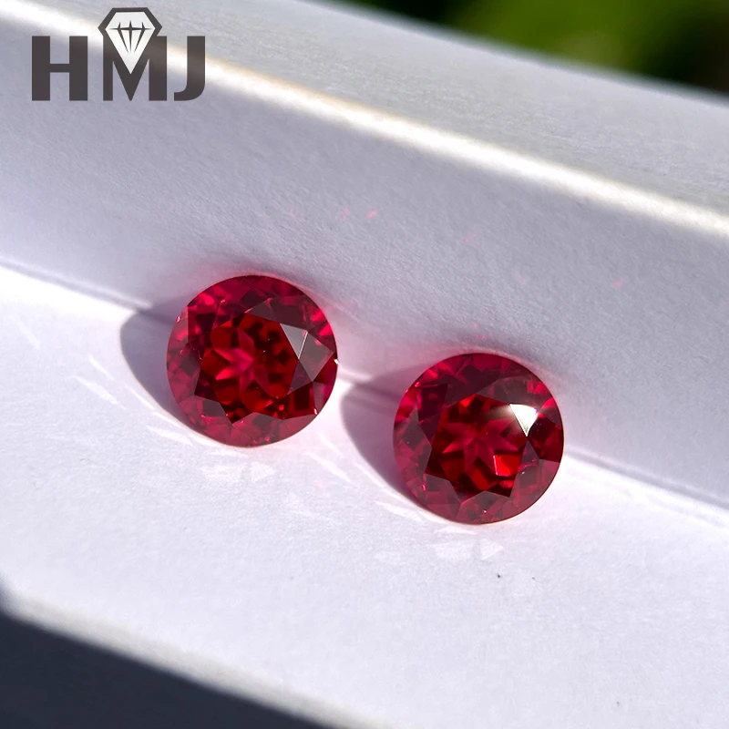 Laborgezüchtete Rubin-Edelsteine in Taubenblutrot, Runde Form, Wählbar, AGL-Zertifikat, Charms-Perlen für DIY-Hochzeits- und Brautschmuck – Detail 3