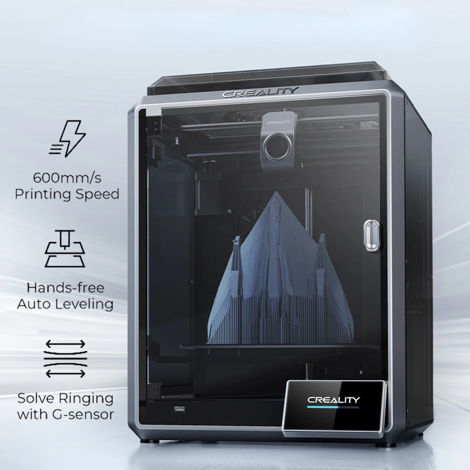 Drukarki 3D Creality K1 Max Szybka, dwubiegowa wytłaczarka z napędem bezpośrednim 600 mm/s z 4,3-calowym kolorowym ekranem dotykowym Bezpośrednie drukowanie 2 Drukarki 3D Creality K1 Max Szybka, dwubiegowa wytłaczarka z napędem bezpośrednim 600 mm/s z 4,3-calowym kolorowym ekranem dotykowym Bezpośrednie drukowanie - Image 2