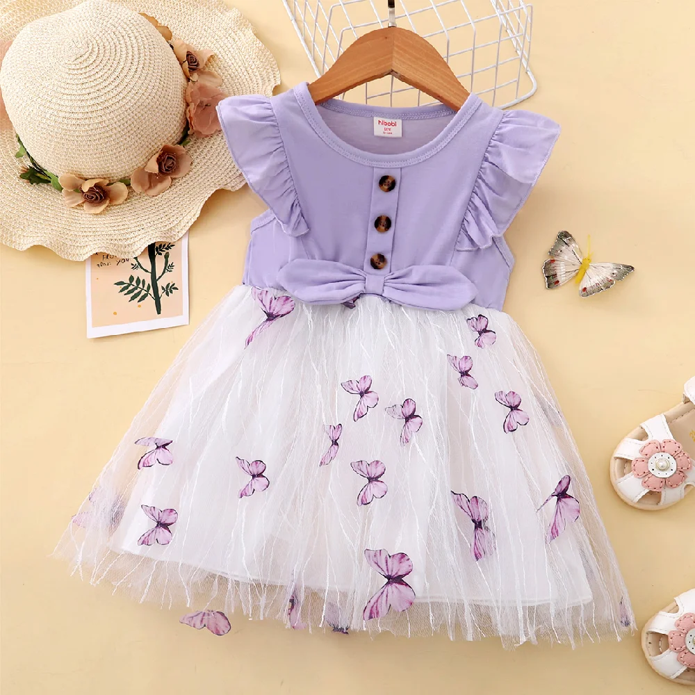 15Years Kids Girl Princess Dress Beautiful Butterfly Ruffle Tulle