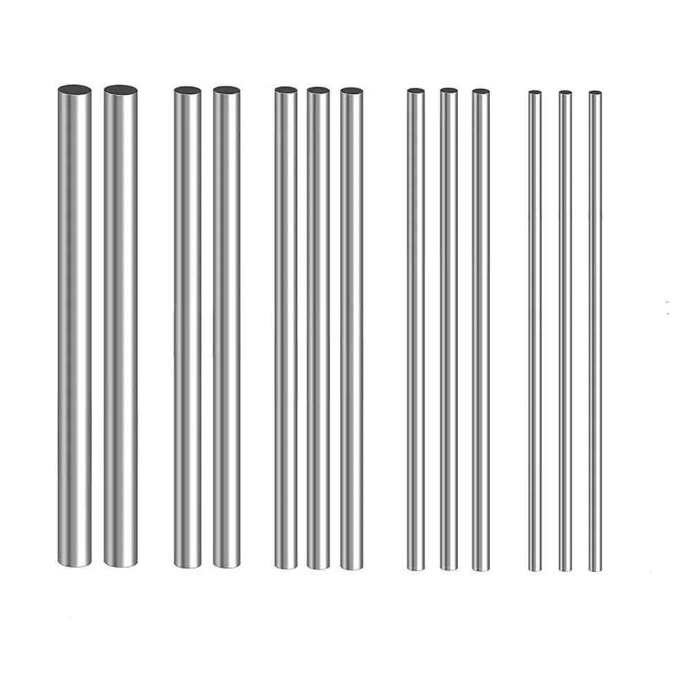 Steel Round Rod 1-20pcs Stainless Steel Round Rod Lathe Bar Stock Assorted Diameter 2mm-14mm for DIY Craft