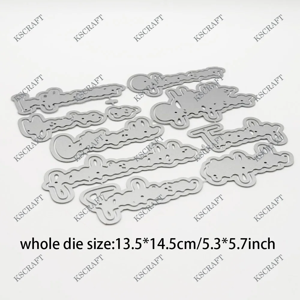 KSCRAFT 2025 패션 그림자 단어 DIY Scrapbooking 장식 엠보싱 DIY 종이 카드에 대한 금속 절단 다이 스텐실