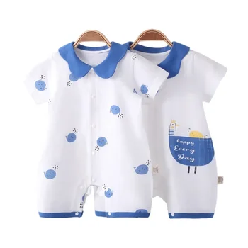 Baby Clothes Romper Bodysuit Summer Jumpsuit Short-sleeved Newborn Baby Romper 100 Cotton Pajamas Going Out Crawling Clothes