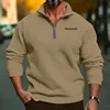 2025 Men's Winter Insulated Long-Sleeved Pullover Hoodie, Casual Sports Crew-Neck Warm Sweater, Suitable For Daily Home Wear