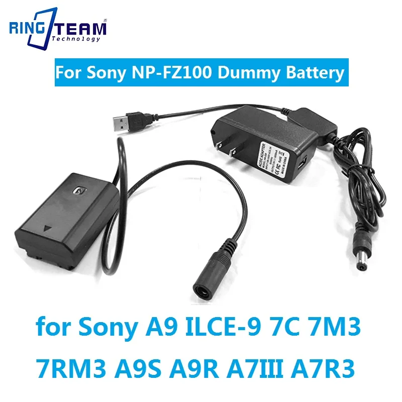 ILCE-7RM3 /A7R III DC Coupler Dummy Battery Charger Replace NP-FZ100 Batteries for Sony ILCE-9 /A9 ILCE-7M3 /AR III