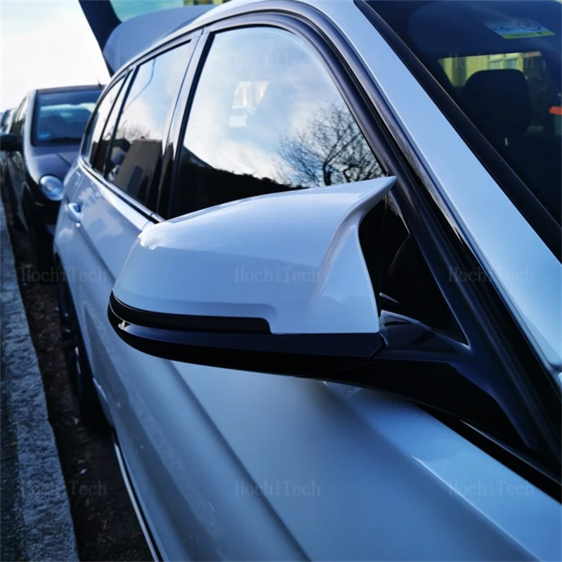 BMW 3Dガラス White Rearview Mirror Cap Wing Side Mirror Cover For BMW 1 2