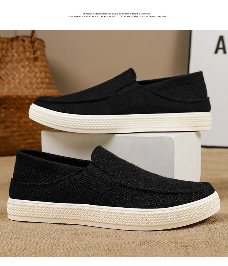 Neue Anti Geruch Leinwand Espadrille Schuhe Männer Vulkanisierte Turnschuhe Junge Atmungsaktive Slip Auf Trainer Clipper Gym Schuhe Mann Plain Loafer – Detail 20