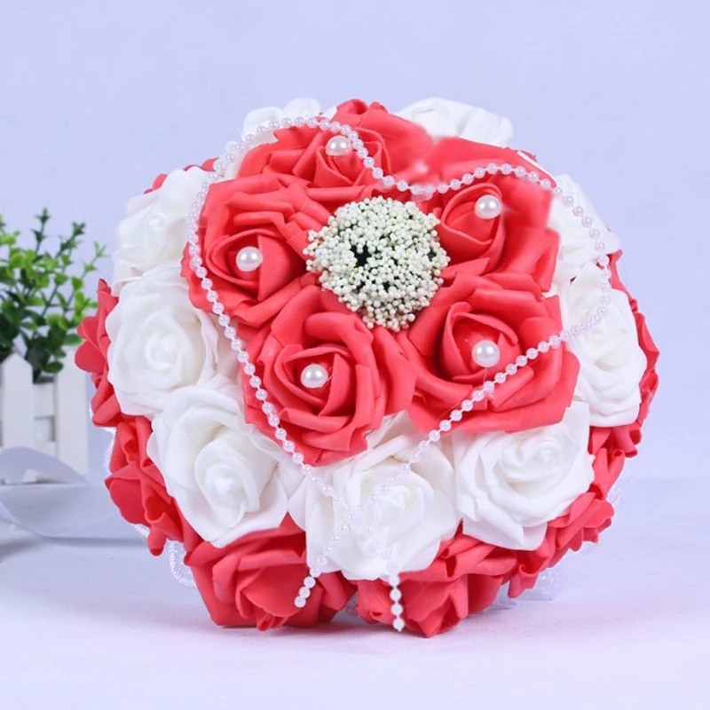 Wedding Flowers Bridesmaid Bridal Bouquets Artificial Rose Wedding Bouquet