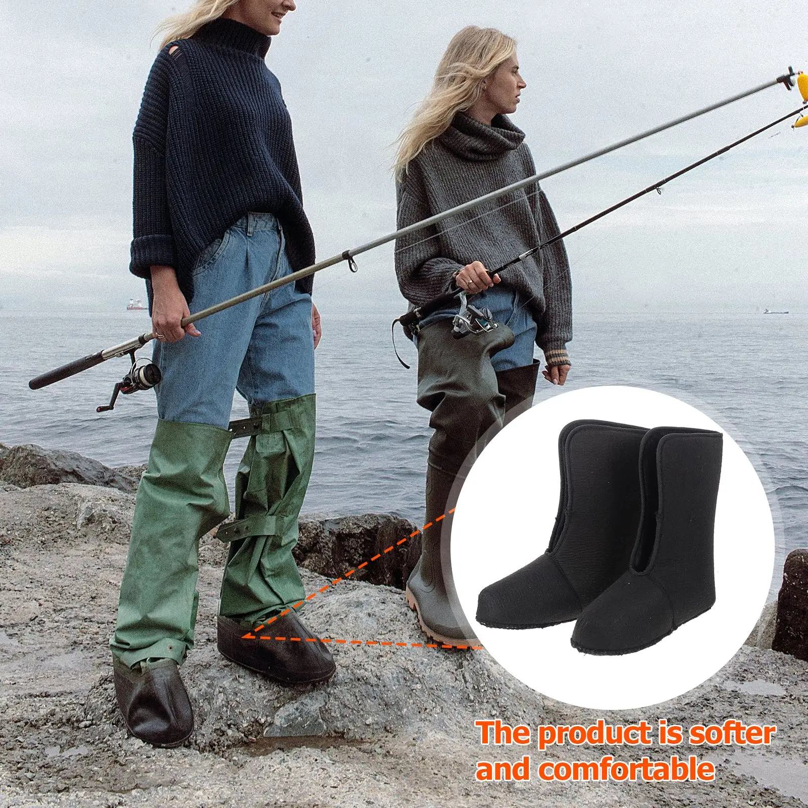 New Pattern 1 Pair 43 Size of Hunting Shoes Lining Warm Keep Outdoors Fishing Boot Inner Cover for Winter Camping