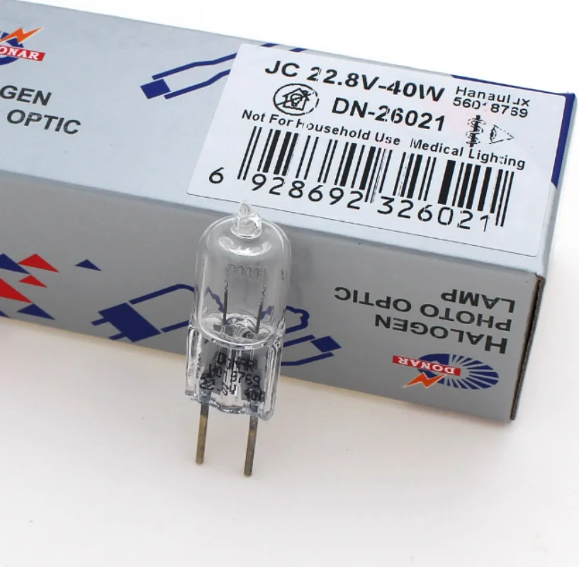 หลอดฮาโลเจน 22.8V 40W จำนวน 2 ชิ้น รุ่น 018769 หลอดไฟแบบรูเดียว แสงเย็น สำหรับห้องผ่าตัด ใช้ในทางการแพทย์ 1
