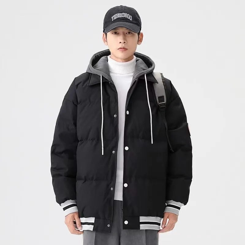 High-end down jacket men's medium length Korean style winter loose thick trend coat outdoor leisure sports wind and waterproof