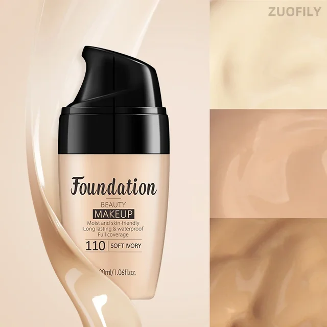 Crème de fond de teint longue durée pour le visage, correcteur imperméable, liquide, même le teint, Base professionnelle mate, maquillage, cosmétiques Maquiagem 1