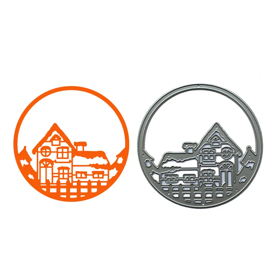 

Circular Skeleton Building Scrapbooking Cutting Dies Yiwu stock clearance DIY Paper gift Card Making metal craft Album