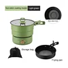 110V/220V Travel Rice Cooker Portable Split Frying Pan Electric Stew Soup Pot Boiler Cooking Skillet Mini Hotpot Food Steamer 4
