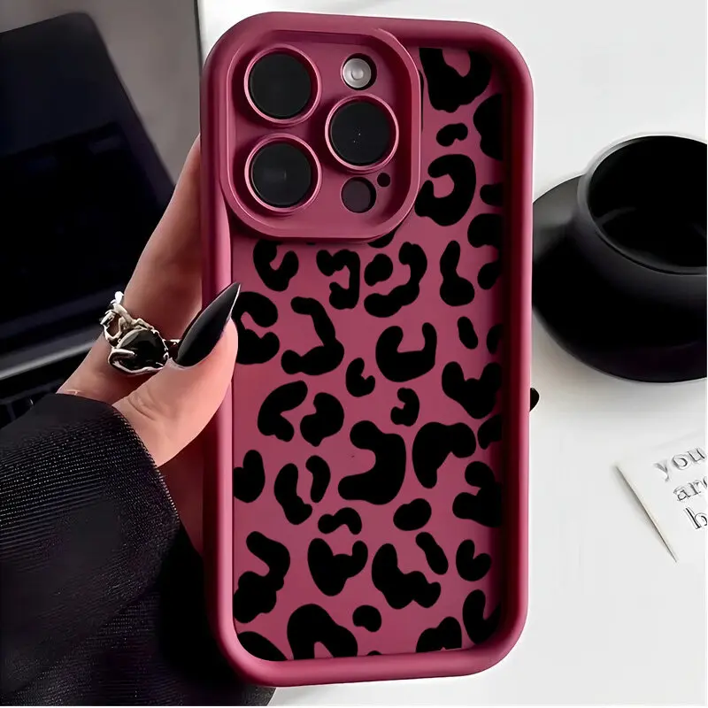 Retro Trendy Black Leopard Print Phone Case - Matte Cover