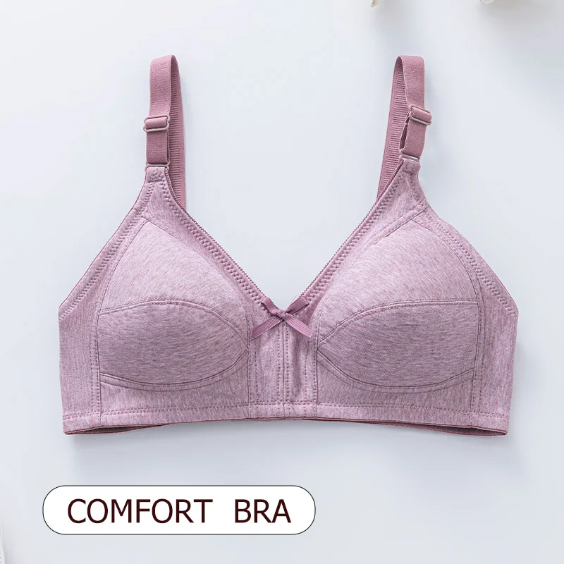 Women's Lace Bra Ultra-Thin Large Chest Gathered Anti-Sagging Adjustable Size Wireless New Style Underwear 3