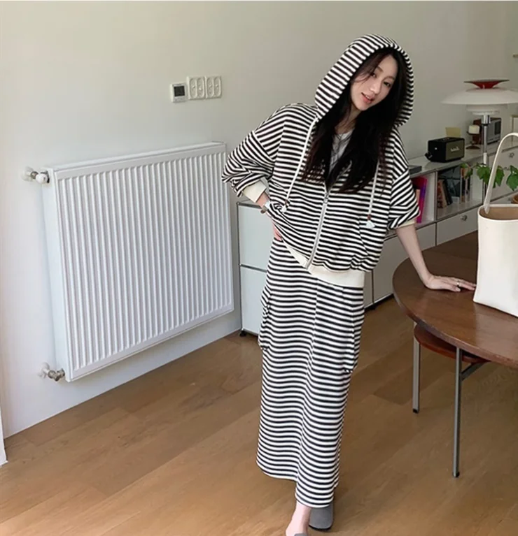 Korean Style Maternity Clothes Set Solid Color Hoodies+Belly Sweatpants Twinset Pregnant Women Leisure Loose Sports Pants Suits