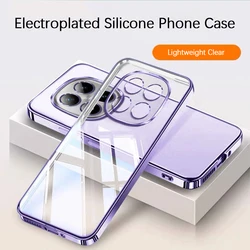 Luxury Transparent Silicone Back Cover with Original Plating - Thin, High - Quality Phone Case - Redmi note 15 Pro 4G (PURPLE)